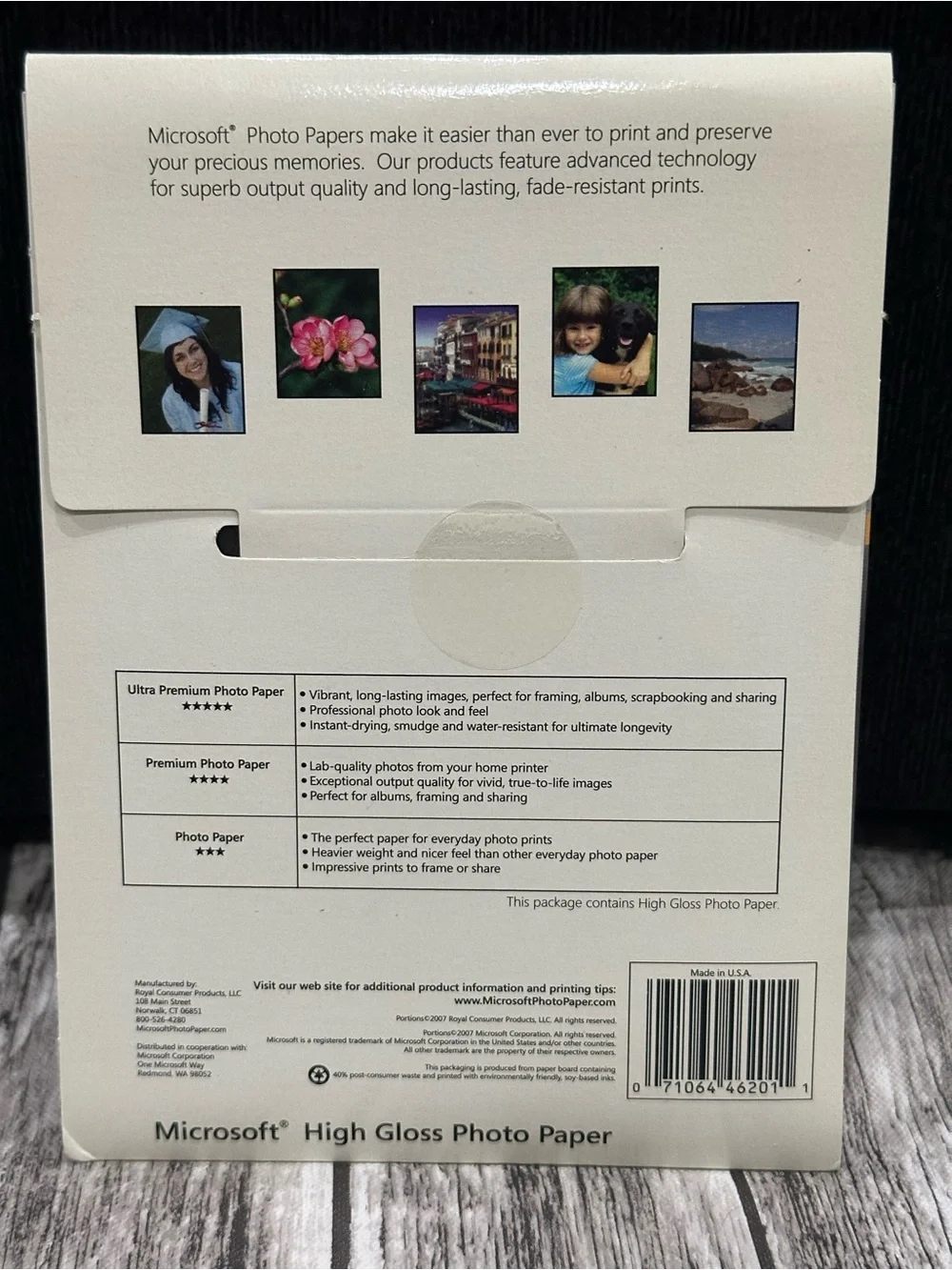 Microsoft High Gloss Photo Paper 4x6 20 Sheets Each 7mil, 225gsm Lot Of 5
